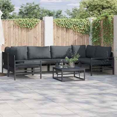 Conjunto de sofá de jardín 7 pcs Antracita Acero