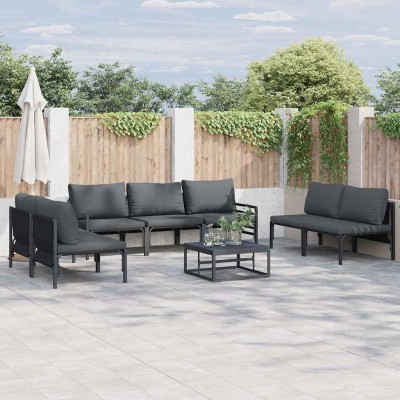 Conjunto de sofá de jardín 7 pcs Antracita Acero