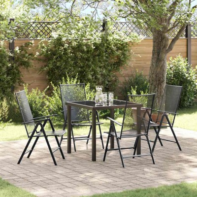 Conjunto de Comedor de Jardín Plegable 5 pcs Antracita Acero