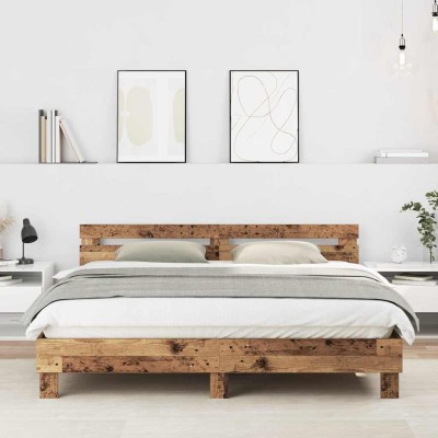 Estructura de cama con cabecera Madera Vieja 180 x 200 cm