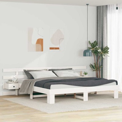 Estructura de cama con cajón Blanco Madera