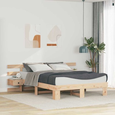 Estructura de cama con cajón Marrón