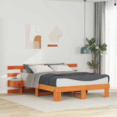 Estructura de cama con cajón Marrón