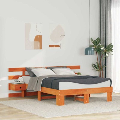 Estructura de cama con cajón Marrón
