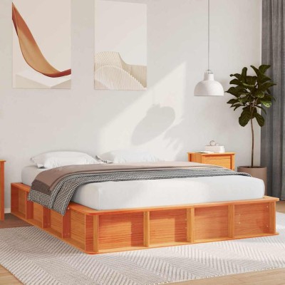 Estructura de cama Marrón cera 210 x 168 x 30 cm