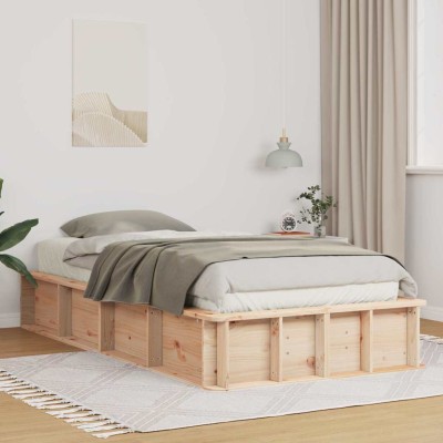 Estructura de cama Marrón 100 x 200 cm Madera