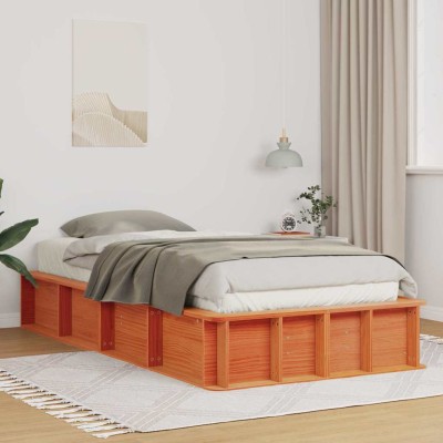Estructura de cama Marrón cera 100 x 200 cm Madera