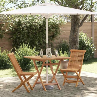 Juego de Comedor de Jardín 2 pcs Marrón Madera de teca maciza