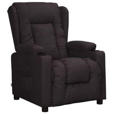 Sillón reclinable de cuero sintético negro