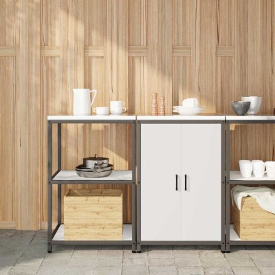 Juego de Almacenamiento de Cocina 2 pcs Blanco 120 x 50 x 92 cm