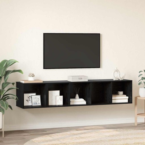 Juego de muebles de TV 2 pcs Roble negro 37 x 37 x 142.5 cm