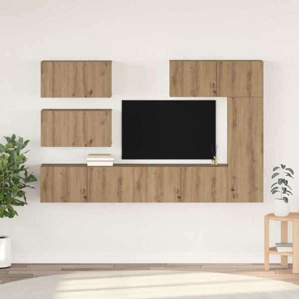 Conjunto de mueble de TV 6 pcs Roble artisan 30.5 x 30 x 90 cm