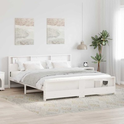 Estructura de cama Blanco 180 x 200 cm Madera maciza de pino