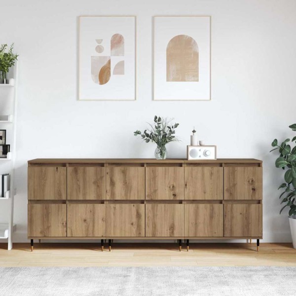 Tableros Lateral 3 pcs Roble artisan 180 x 35 x 70 cm