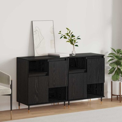 Tableros Lateral 2 pcs Roble negro 120 x 35 x 70 cm