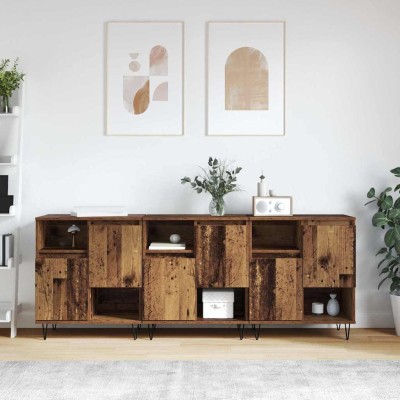 Tableros Lateral 3 pcs Madera vieja 180 x 35 x 70 cm