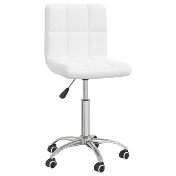 Silla de comedor giratoria cuero sintético blanco