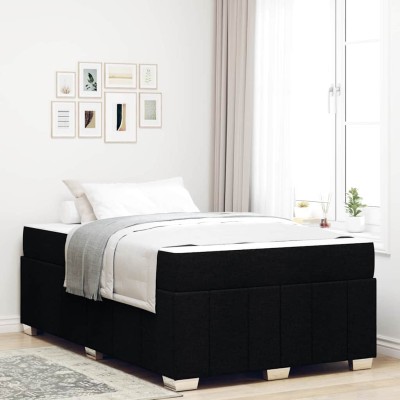 Estructura de cama con colchón Negro 120 x 200 cm tela