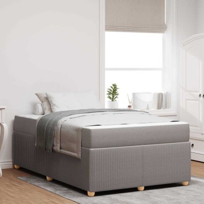 Estructura de cama con colchón Taupé 120 x 190 cm tela