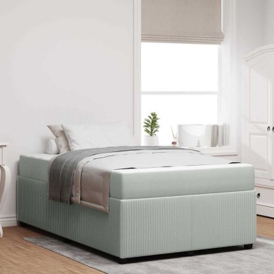 Estructura de cama con colchón Gris claro 120 x 200 cm