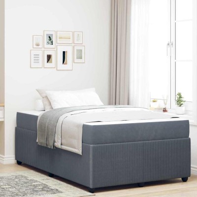 Estructura de cama con colchón Gris oscuro 120 x 200 cm