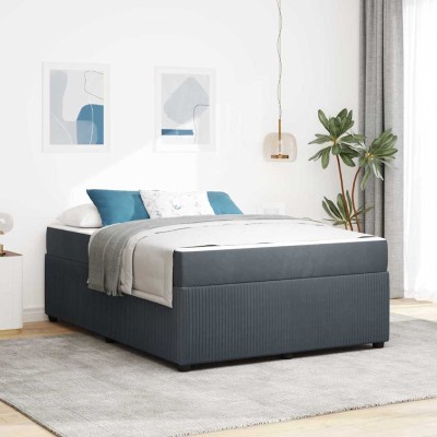 Estructura de cama con colchón Gris oscuro 160 x 200 cm