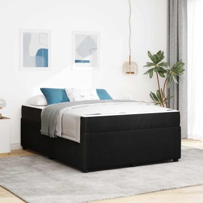 Estructura de cama con colchón Negro 160 x 200 cm Terciopelo