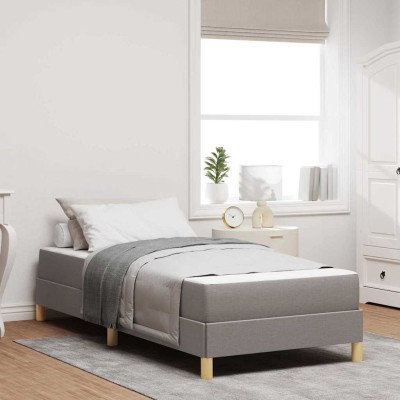 Cama tipo Box Spring Taupe y Marrón 80 x 200 cm