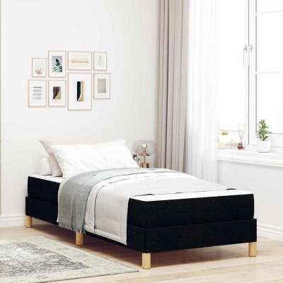 Cama tipo Box Spring Negro y Marrón 100 x 200 cm