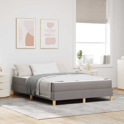 Cama tipo Box Spring Taupe y Marrón 160 x 200 cm