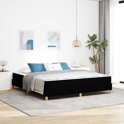 Cama tipo Box Spring Negro y Marrón 180 x 200 cm