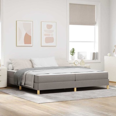 Cama tipo Box Spring Taupe y Marrón 200 x 200 cm