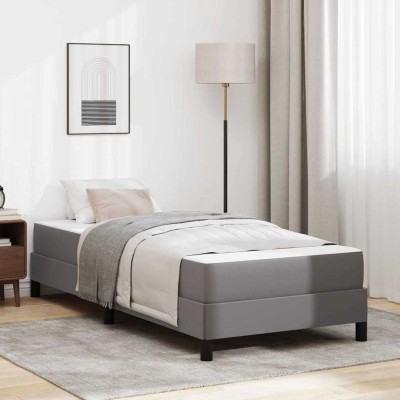 Cama con colchón Gris 80 x 200 cm Cuero sintético