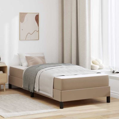 Cama con colchón Capuchino 100 x 200 cm Cuero sintético