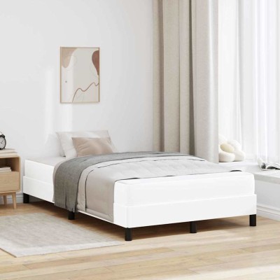 Cama con colchón Blanco puro 120 x 200 cm Cuero sintético