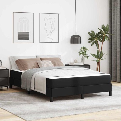 Cama con colchón Negro 160 x 200 cm Cuero sintético