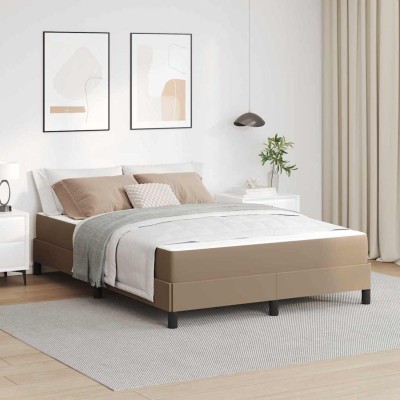 Cama con colchón Capuchino 160 x 200 cm Cuero sintético