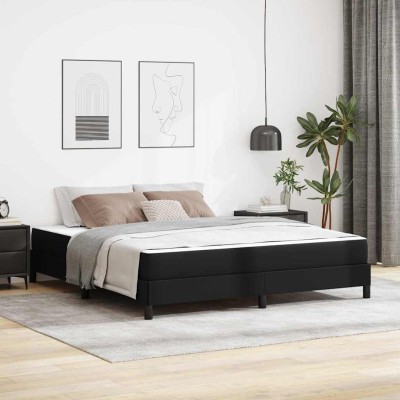 Cama con colchón Negro 180 x 200 cm Cuero sintético