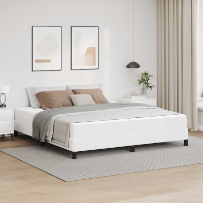 Cama con colchón Blanco puro 180 x 200 cm Cuero sintético