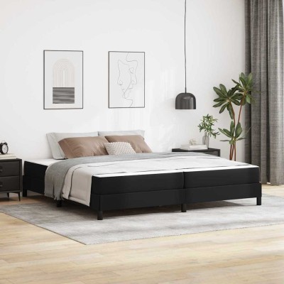 Cama con colchón Negro 200 x 200 cm Cuero sintético