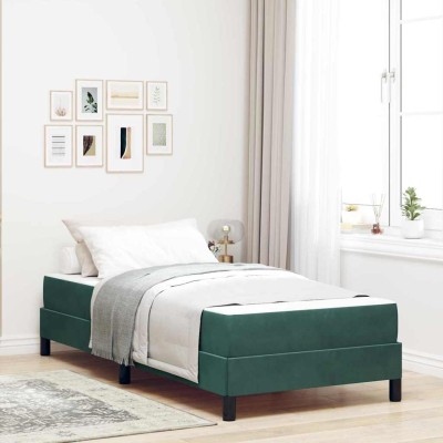 Cama box spring con colchón Verde oscuro 90 x 200 cm Terciopelo