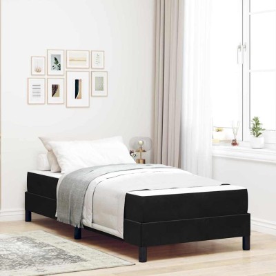 Cama box spring con colchón Negro 100 x 200 cm Terciopelo