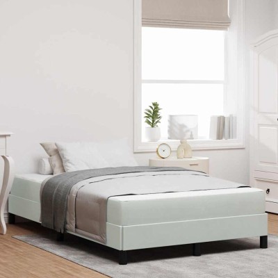 Cama box spring con colchón Gris Claro 120 x 200 cm Terciopelo