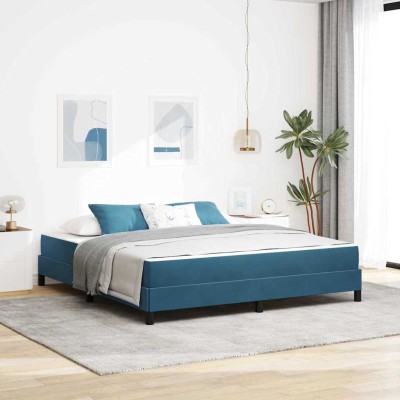 Cama box spring con colchón Azul Oscuro 180 x 200 cm Terciopelo