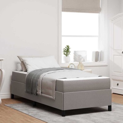 Cama tipo Box Spring Taupe y Negro 80 x 200 cm