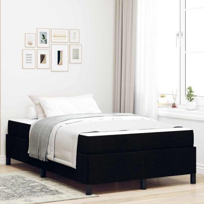 Cama tipo Box Spring Negro y Negro 120 x 190 cm
