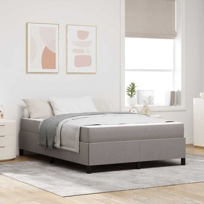 Cama tipo Box Spring Taupe y Negro 140 x 190 cm