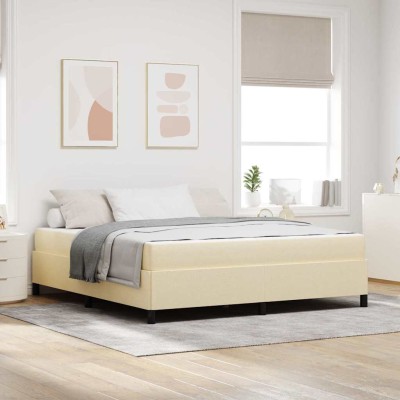 Cama tipo Box Spring Crema y Negro 180 x 200 cm