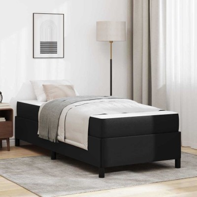 Estructura de cama con colchón con colchón Negro 90 x 200 cm
