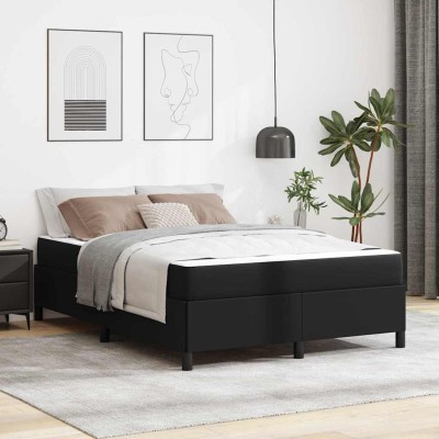 Estructura de cama con colchón con colchón Negro 140 x 190 cm